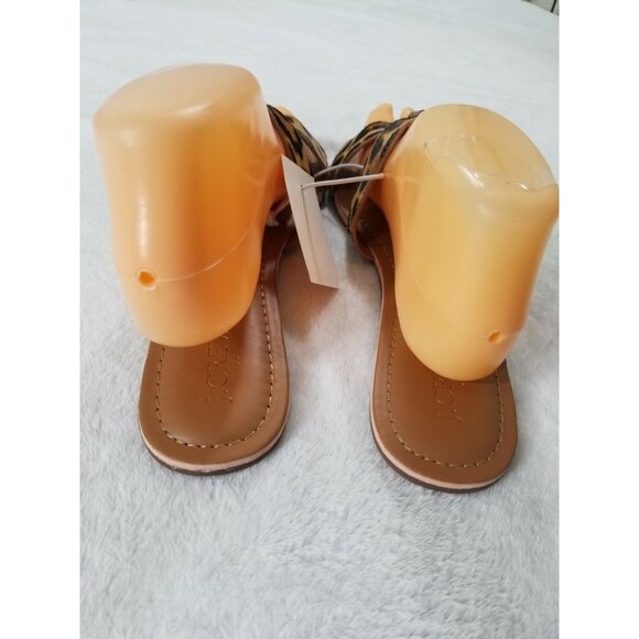 J CREW Women's Size 7 M calf hair slide sandals Animal Print - Picture 3 of 7